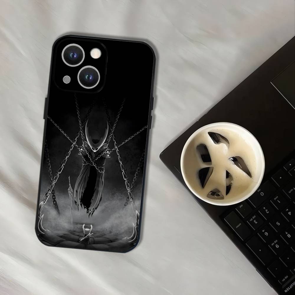 Hot H-Hollow K-Knight Game Wear-resistant Phone Case For iPhone 17,16,15,14,13,12,11,Pro,XS,Max,XR,Plus,Black Soft Cover