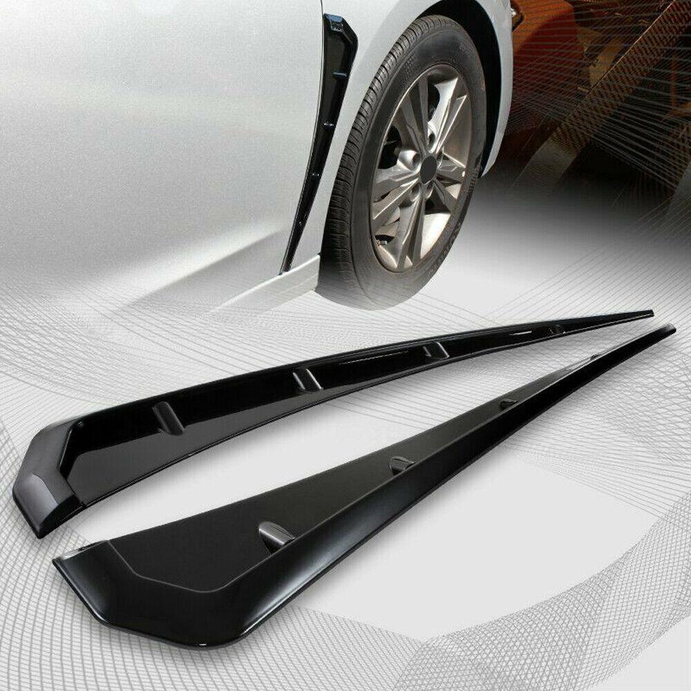 2pcs Universal Car Side Fender Air Outlet Vent Wing Cover Trim Gills Stickers Carbon Fiber Gloss Black Decorative Accessories Gloss black