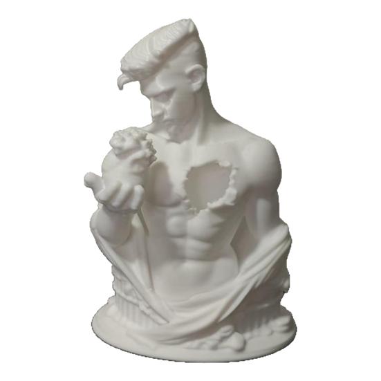 Фигурка Воин Сердца, 3D-печатная художественная статуэтка для стола, Минималистичная скульптура для домашнего офиса, Креативный подарок-декор белый