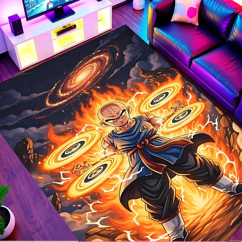 DRAGON BALL Print Rug, Washable Floor Carpet, For Entryway Dorm Laundry Room Office Study, Home Decor Birthday Christmas Gift