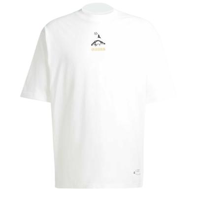 adidas T-shirt Casual Sportiva Girocollo Manica Corta Unisex con Stampa Panda Goal Bianca JZ3269