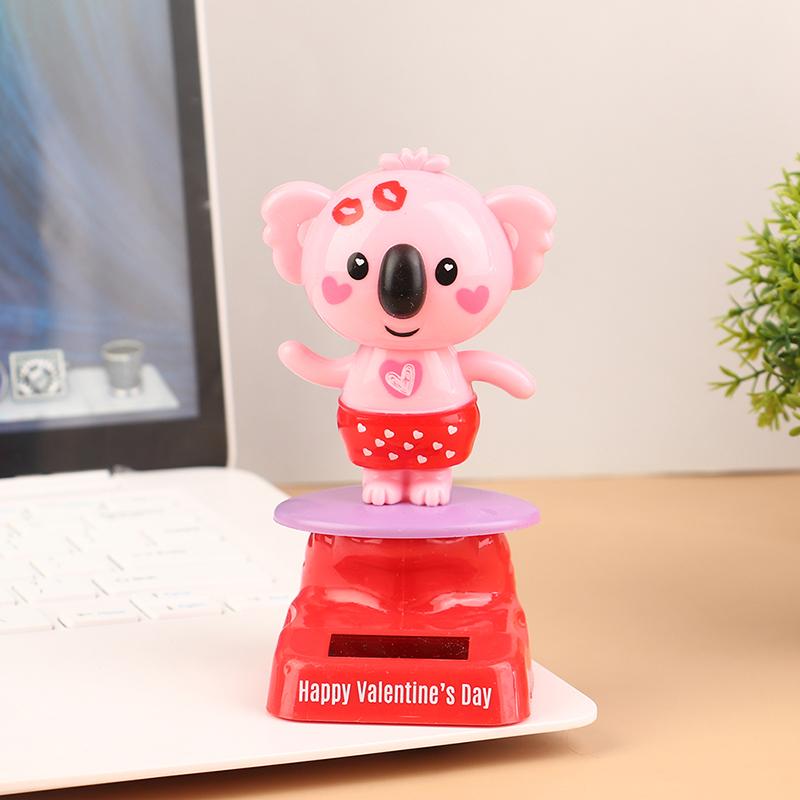 Kawaii Cartoon Koala Ornaments Solar Power Shaking Head Toy Car Ornament Decor