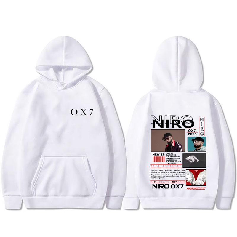 Rapper Niro OX7 Album Grafikdruck Hoodie Herren Damen Hip Hop Mode Popmusik Streetwear Männlich Vintage Lässig Übergroße Hoodies