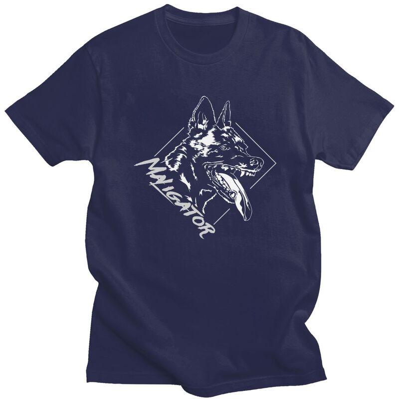 Custom Belgian Malinois Maligator Dog T Shirts for Men 100 Cotton Tees Belgian Shepherd Tshirt Tshirt Clothes
