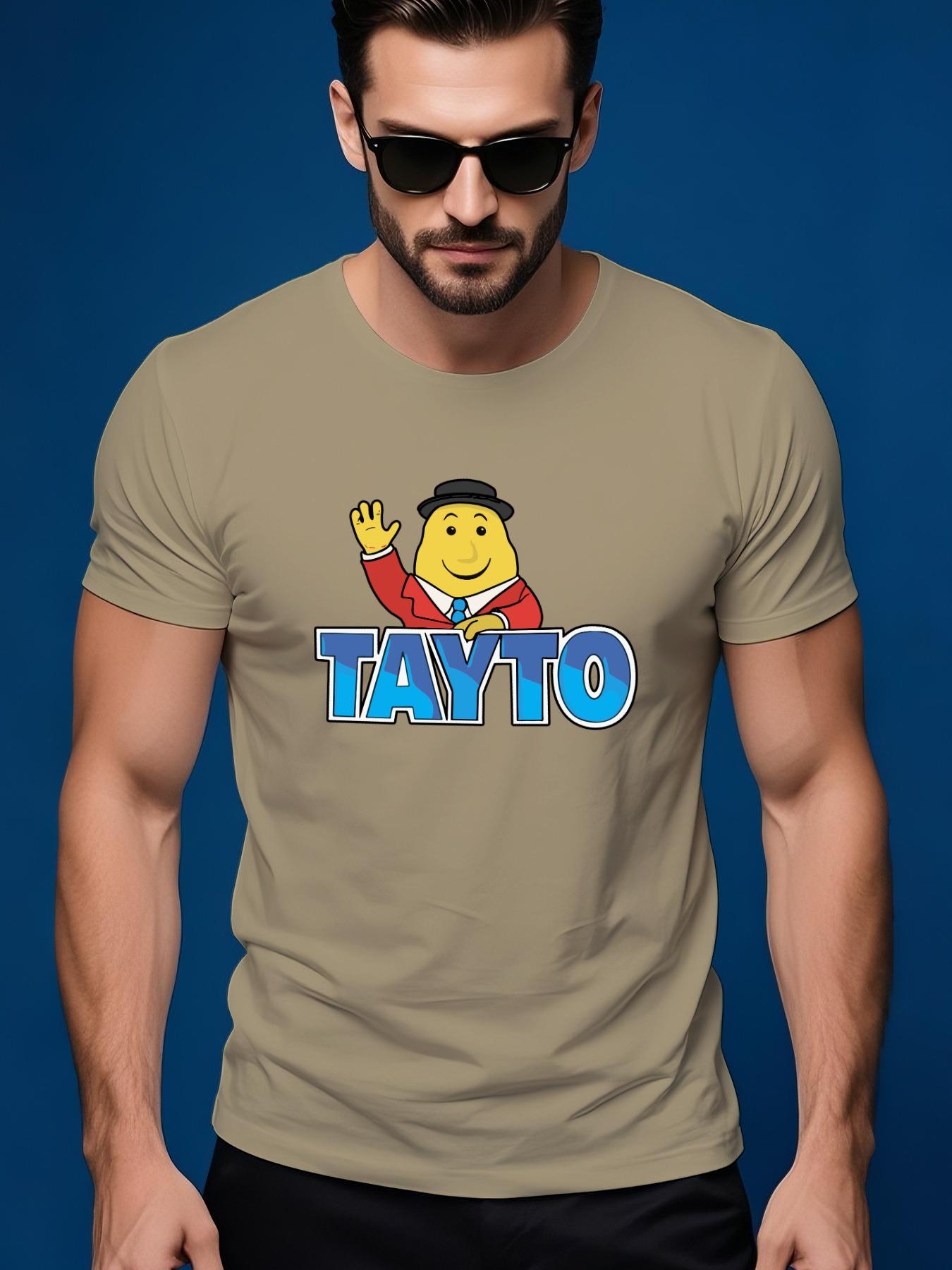 Men s Tayto Logo Potato Character T-Shirt - Iconic Irish Snack Brand Design S