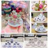 15Pcs Miniature Porcelain Tableware Kitchen Dollhouse Teapot  Miniature Ornaments