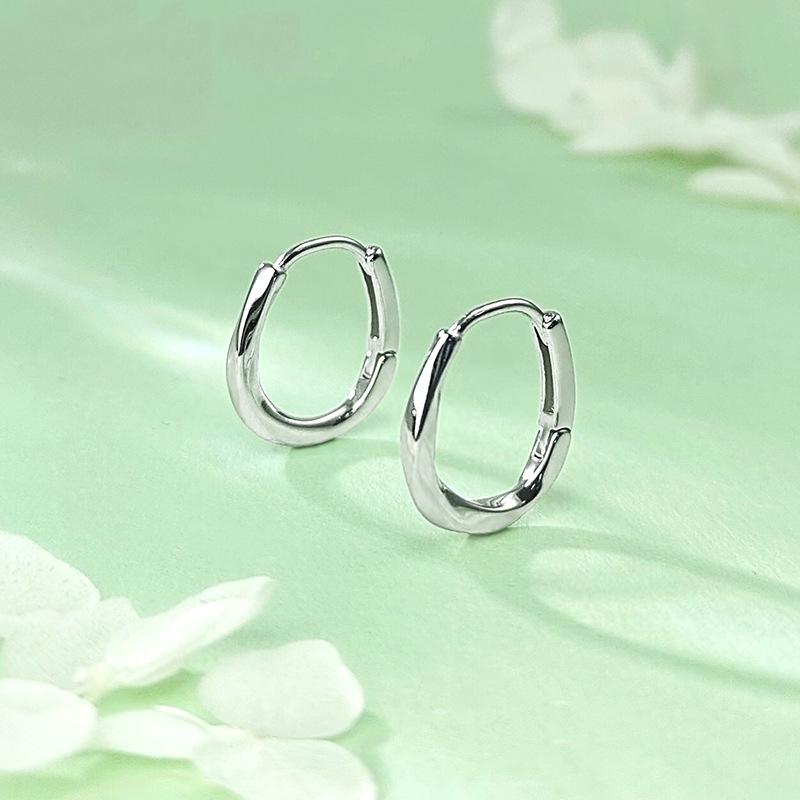 Серьги-гвоздики из стерлингового серебра S925 в форме ленты Мёбиуса 2025 Новый стиль - Женские высококачественные кольца-каффы для ушей YX134