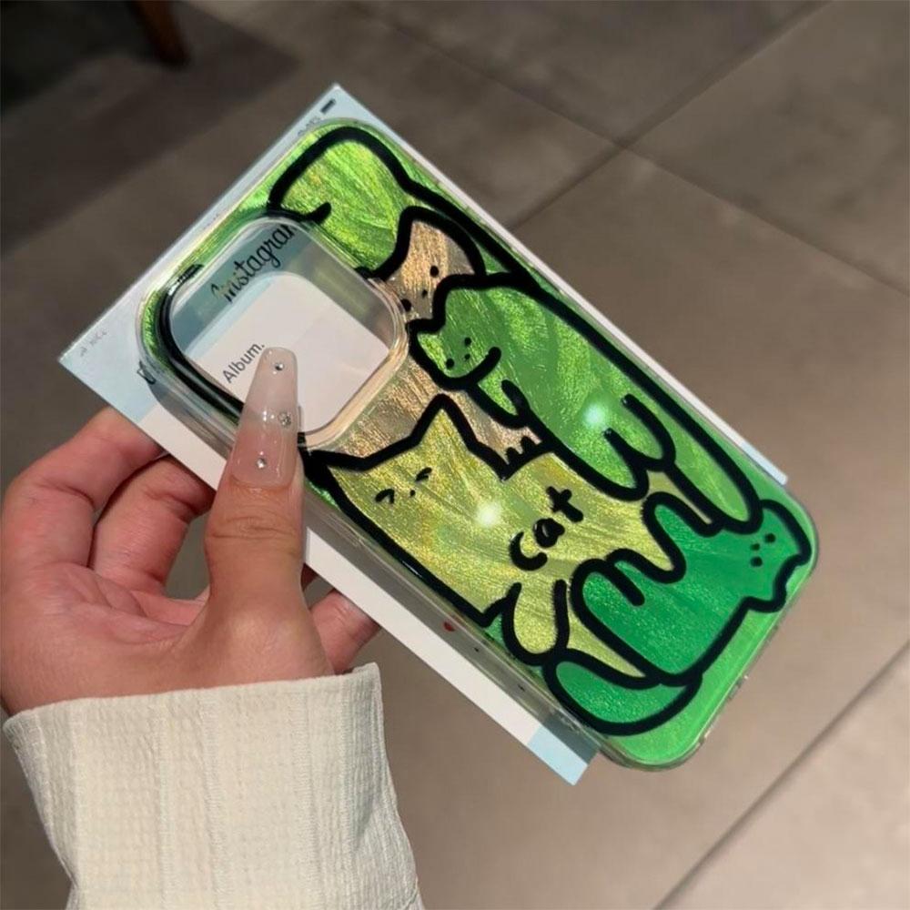 Cute Line Graffiti Cat Phone Cases for Samsung Galaxy A55 A56 A26 A36 A16 A15 A24 A14 A34 A54 S25 S24 S23 Shell Silicone Cover