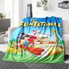 Flintstones Family Adventure Flannel Blanket Super Soft Warm Cozy Blanket For Sofa Bed Office Travel Allseason Home Decor Gift