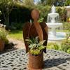 Outdoor Angel Candle Holder Metal Garden Ornament Base Wind Resistant Base for Windy Decoration Yard Accessories