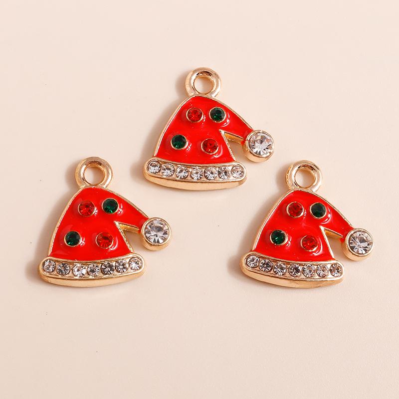 10pcs Enamel Christmas Tree Snowman Pendants Charms for Jewelry Making Earrings Necklace DIY Bracelet Accessories Supplies
