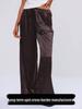 Pantalones de satén de seda de pierna ancha con cordón, de tendencia, para mujer, para primavera