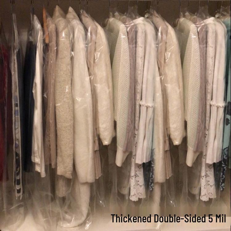 Transparent Hanging Clothes Dust Cover - Large Disposable Garment Bag for Home Storage