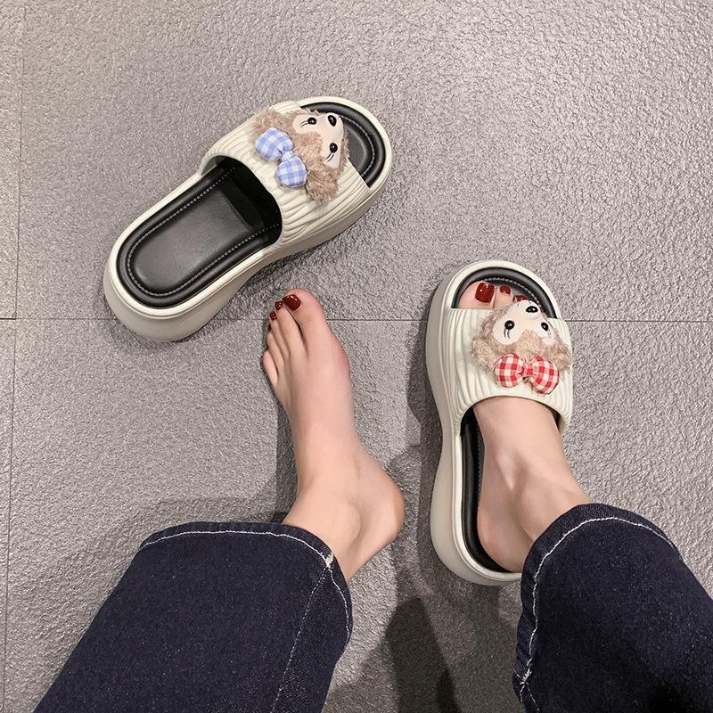 Fashion Cute Cartoon Cat Slippers for Women To Wear Spring New Small Height-increasing Cool Slippers