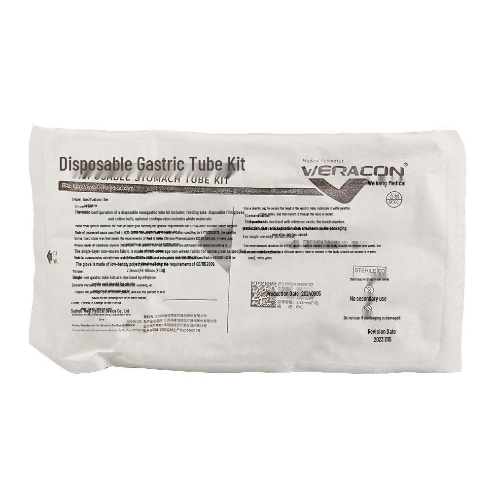 Weikang 7-Day Nasogastric Feeding Tube Kit - Disposable PVC Indwelling Stomach/Nasoenteric Tube
