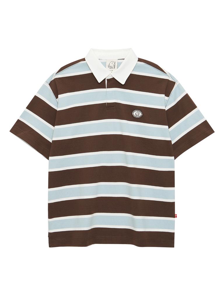 Nordisk Rugby Stripe Short Sleeve Polo Shirt - U_Brown
