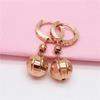 Purple Gold Candy Ball Earrings Women'S Fashion Temperament Foreign Gas Plated Rose Gold Earrings