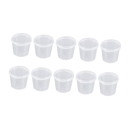NUOLUX 50-Piece Clear Dressing Container with Lid, Plastic Para Postless Sauce Pot with Lid, Portion Cup with Lid, 1 Oz Salad Dressing Container