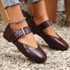 Retro Women's Single Shoes Spring New Buckle Flat Bottom Design Mary Jane Single Shoes Women Zapatos De Mujer Platform