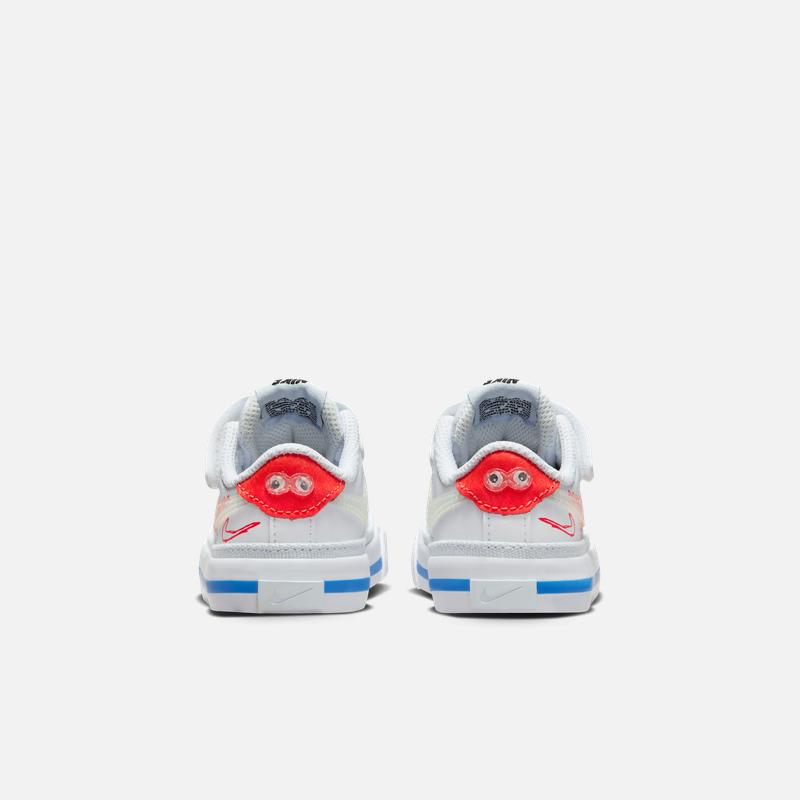 Nike Court Legacy Durable Non-Slip Low-Top Walking Shoes Baby Shoes White Red FB7781-100