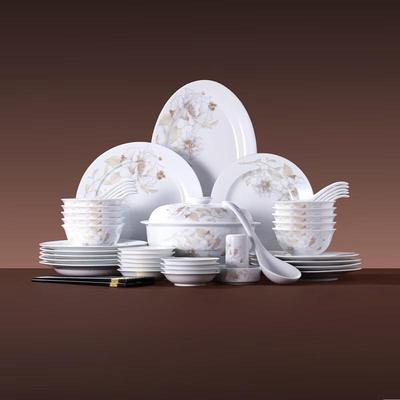 Elegantní bílá jídelní sada z porcelánu Jingdezhen