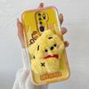 KEYSION Cute 3D Cartoon Plush Case for OPPO A9 2020 with Lanyard Soft Silicone Shockproof Phone Cover for OPPO A5 A9 2020