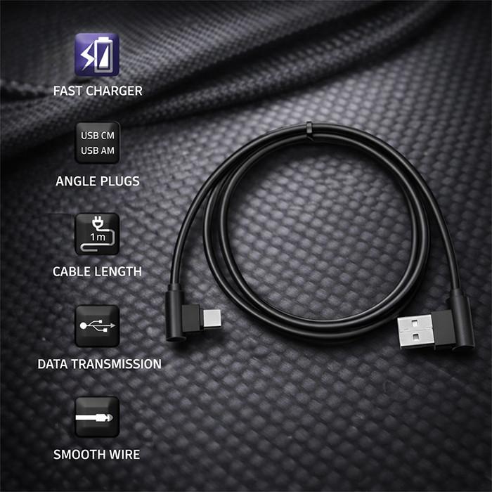 Qoltec Kabel USB typ C męski | USB 2.0 A męski | 1m