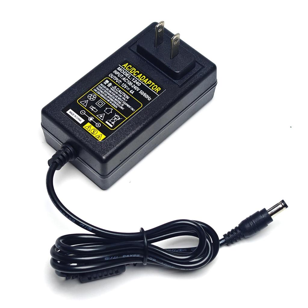 12V Power Adapter (4A/3A/2A) 48W, US Plug for Router, LCD Monitor, Surveillance Systems