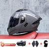 Modular Flip-Up Motorcycle Helmet With Dual Visors Bluetooth Intercom ABS Shell All-Season Unisex Adult Size M-XXL