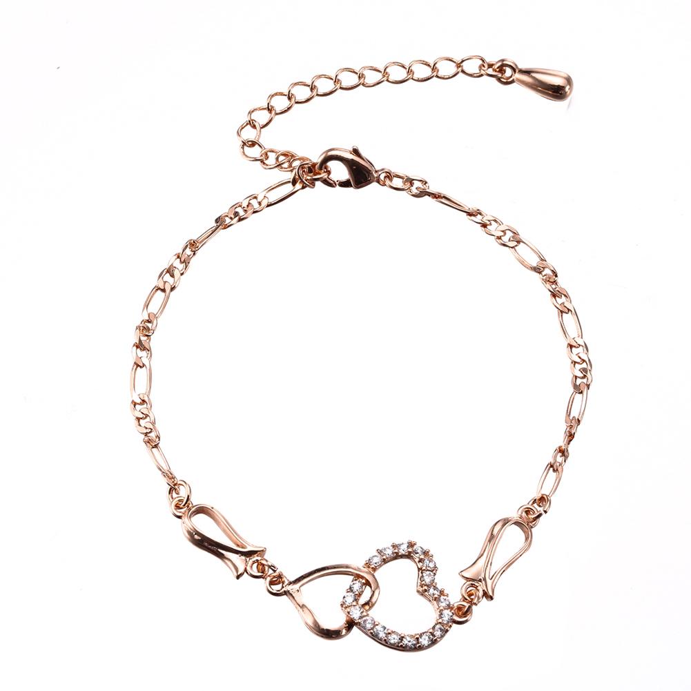 Bracciale da Donna Semplice a Forma di Cuore Vuoto Elegante Catena da Mano All-match