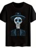 Mexican Day of the Dead T-shirt - Skeleton Graphic Tee with Hat