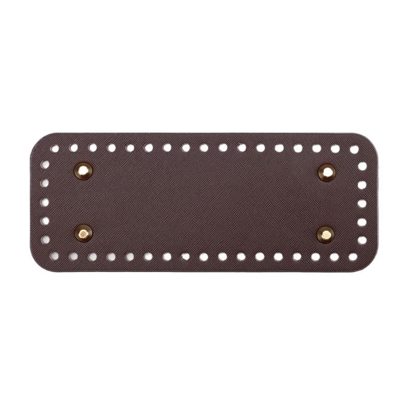 Handgefertigter DIY Gewebter Ovaler Taschenboden, PU Kreuzmuster, 20x8cm