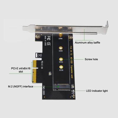 1 Stück PCI-Express zu M.2 Solid State Drive Erweiterungsadapter PCIe X1 X4 zu M.2 NVMe Konverterkarte für 2230 2242 2260 2280 SSD