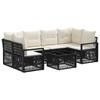 Garden Sofa Set 7 Pieces Black Poly Rattan