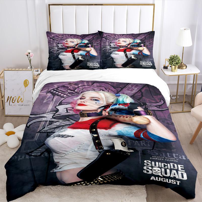 Suicide Squad Harley Quinn Print 3Pcs Bedding Setduvet Cover With 2 Bedropillowcase Home Birthday Gift