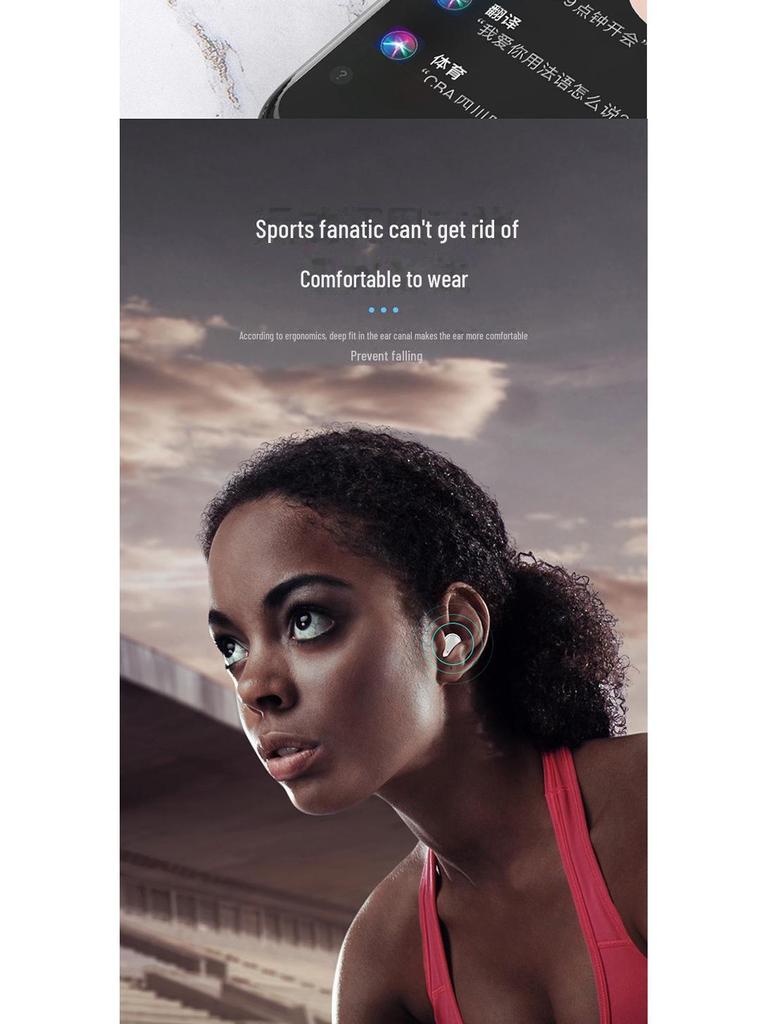 A6S Wireless In-Ear Bluetooth Headset with Noise Reduction & Touch Control