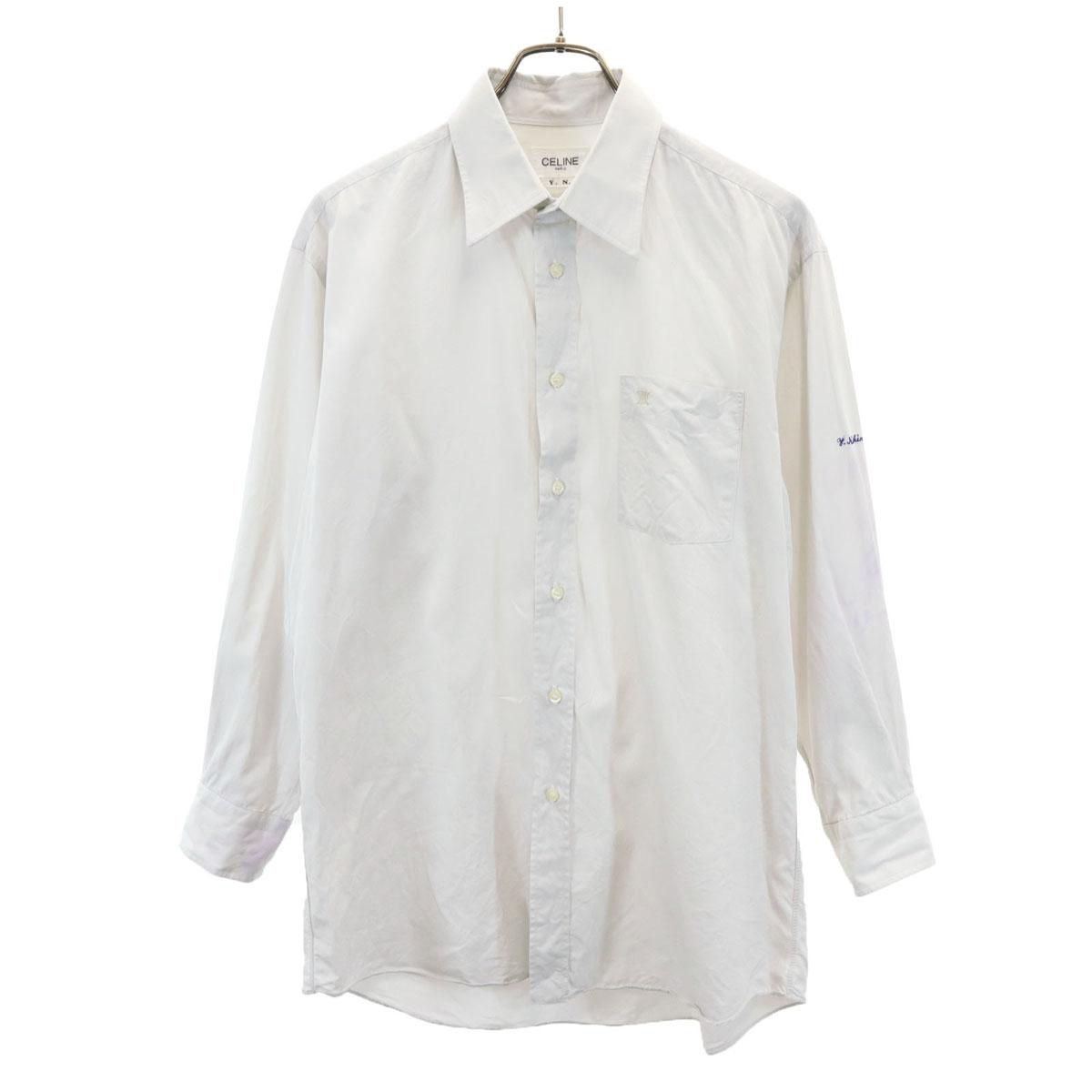 

CELINE Long sleeve Cotton shirt White Glue Men s Used