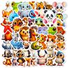 50pcs Large Eyed Animal Stickers New Cartoon Cute Natural Small Animal Graffiti Stickers   Children's Toys