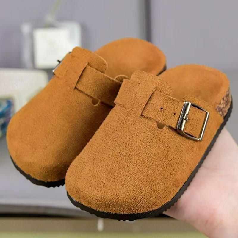 Korean Style Kids' Birkenstock Slippers: Fashionable Closed-Toe with Thick Sole for Boys and Girls