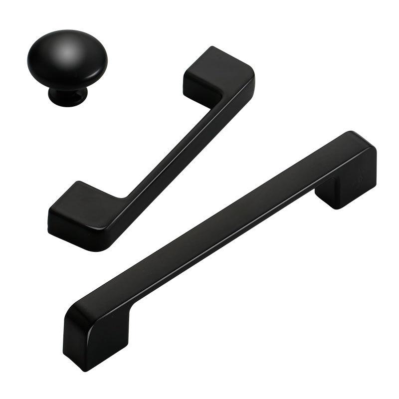 KK&FING 1PC Modern Black  Aluminum Kitchen Furniture Handle Cabinet Dressing Table Dresser Knobs Puxadores Para Moveis