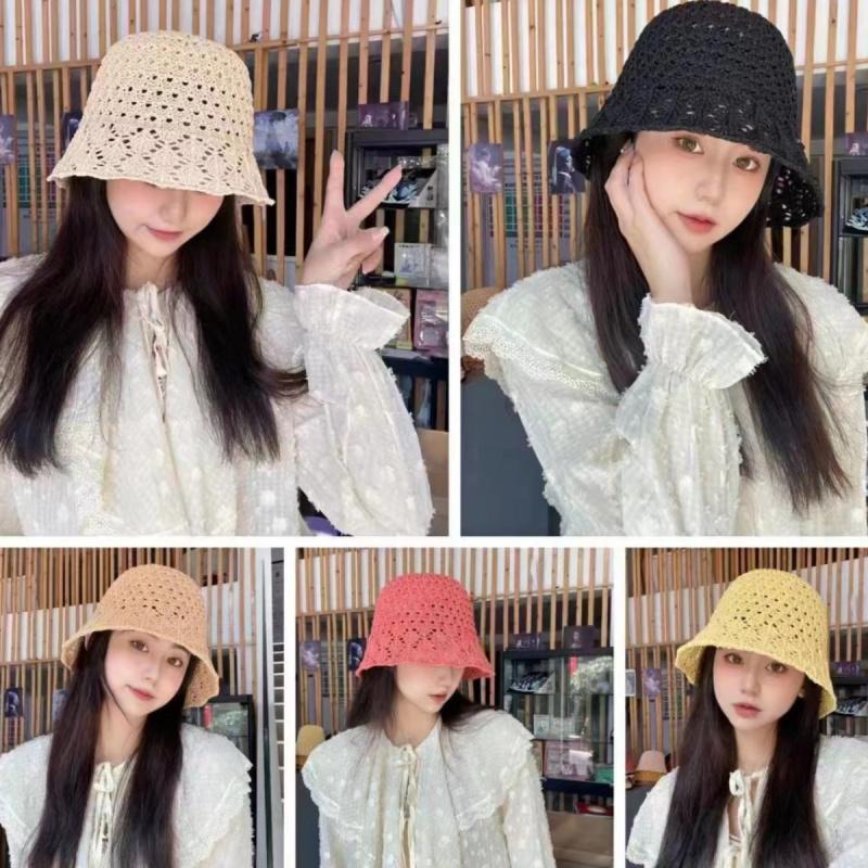 Pălărie de vară cu țesătură goală pentru femei, respirabilă, umbrită, pliabilă