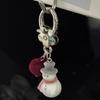 Festive Snowman Keychain Alloy Hook Plush Material Portable Winter Decors Ideal Christmas Gift Choice