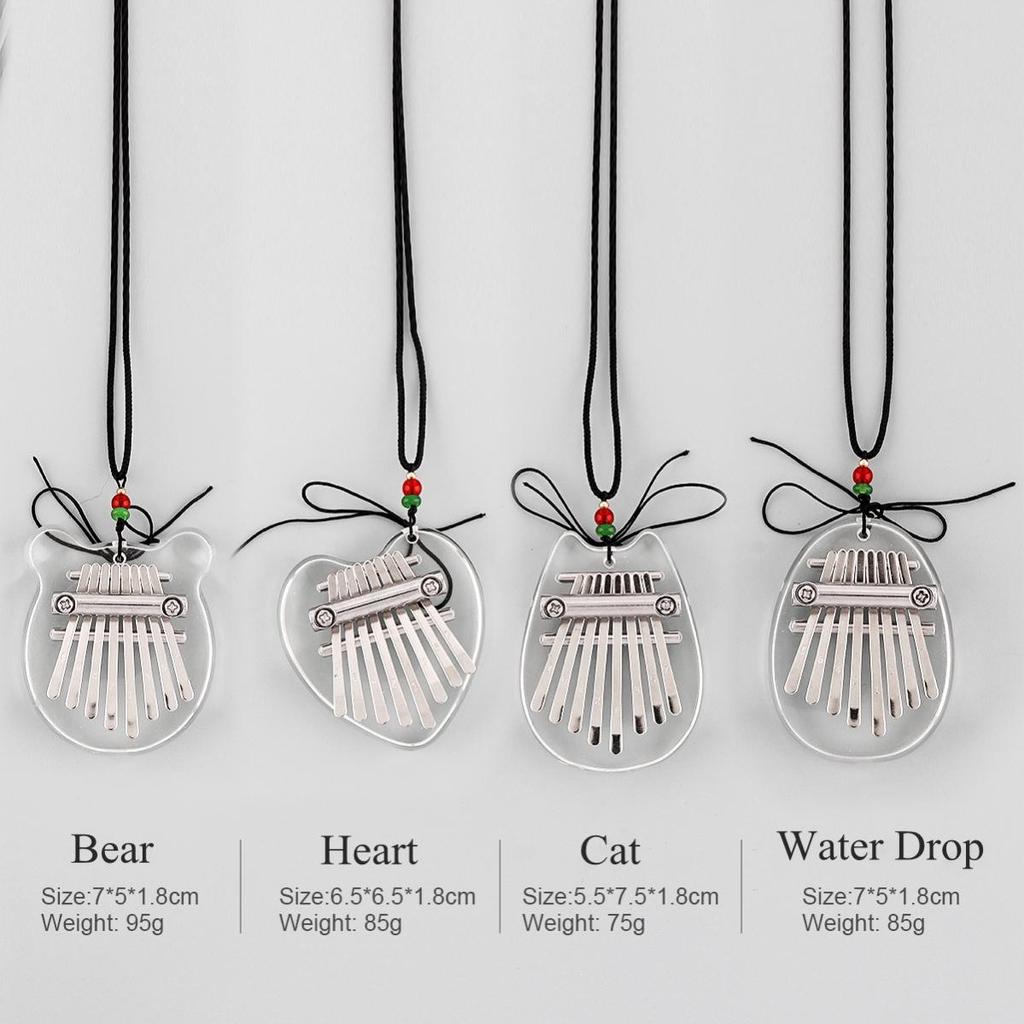 Mini 8 Tasten Kalimba Kristall Transparent Daumen Klavier Bär Herz Katze Wasser Tropfen Form Mbira Musikalisches Werkzeug
