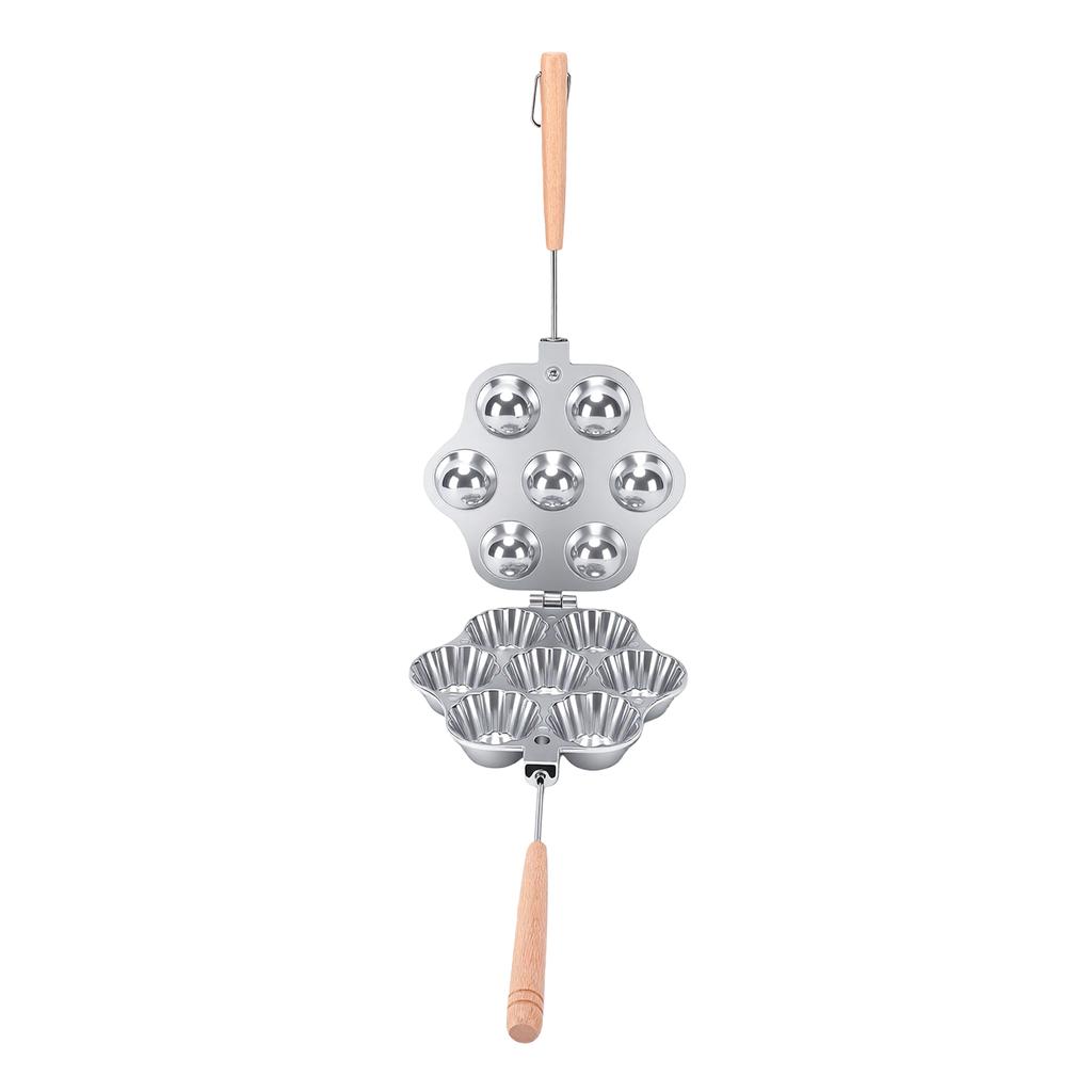 Open Pies Cookie Maker Anti Stick Aluminum Alloy Open Pies Cookie Baking Maker with Wood Handles for Tarts Cupcakes