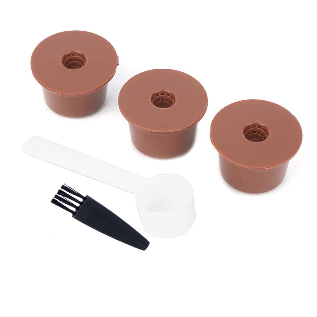 Reusable Refillable Coffee Capsule Filter Cup Brush Spoon Kit Accessory for Caffitaly