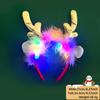 Unique And Colorful Christmas Antler Headband With Soft Plush And Lights For Creative Outfits Party