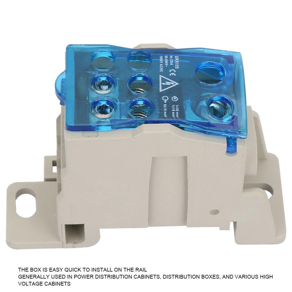 Brass Conductor Terminal Block Distribution Box Blue Junction Box  Power Distribution Cabinets