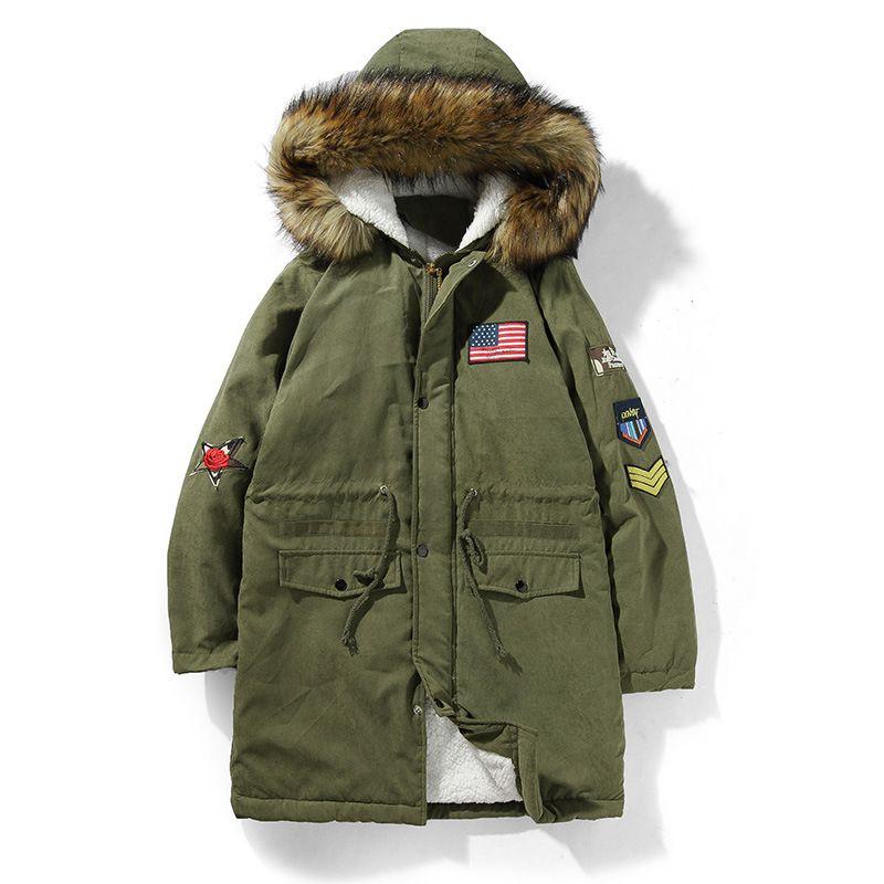 Premium Quality Men's Winter Fur Hooded Long Flight Jacket Fleece Coat For Ultimate Warmth