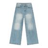 Jeans American Retro Jeans da Uomo Lavati Larghi Versatili Casual Dritti a Gamba Larga
