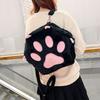 Plush Cat Paw Backpack Girls Soft Furry Purse Cute Cartoon Large Capacity School Bag Women Kawaii Japanese JK Shoulder Bags